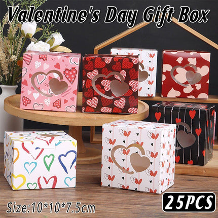 25PCS Large Square Colour Gift Boxes for Valentines Day Surprise and Lucky Gift