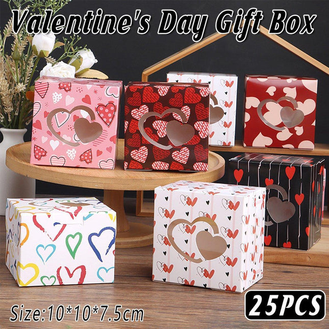 25PCS Large Square Colour Gift Boxes for Valentines Day Surprise and Lucky Gift