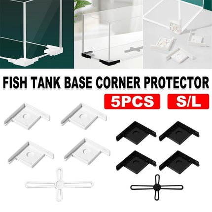 5pcs Plastic Fish Tank Base Bracket Corner Guard Stand Holder for Aquarium Tanks