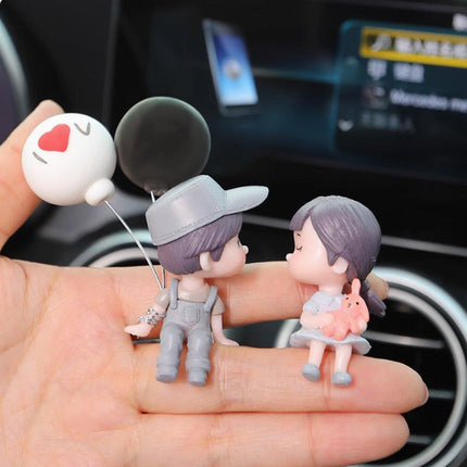 2pairs Cute Couple Car Interior Decorations Desktop Ornaments Car Accessories