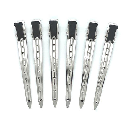6-54X 9cm Hairdressing Sectioning Hair Clips Duck Bill Hairpin Salon Metal Curl Clips - Aimall