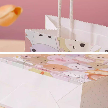 50PCS Colourful Kraft Paper Gift Bags Reusable Party Favor Bags for School Events