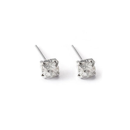 4/5mm Cushion Lab-Created Diamond Stud Earrings Women's 14K White Gold Finish - Aimall