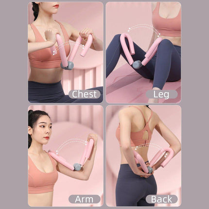 4pcs Pink Yoga Fitness Equipment for Home Workout Stretching and Exercise