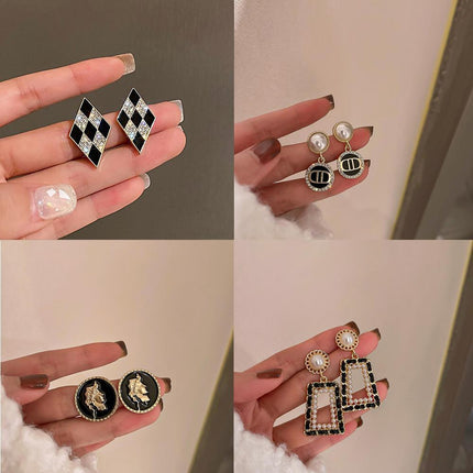Gorgeous Vintage Black White Earrings Various Styles Women Jewelry Best Gift - Aimall