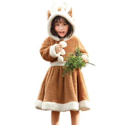 Christmas Kids Elk Dress Costume Holiday Party Outfit Children's Clothing - Aimall