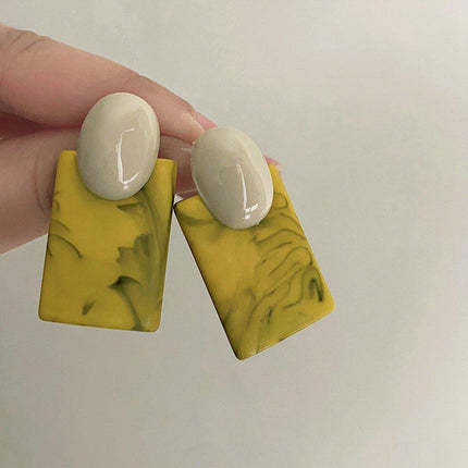 Green Square Vintage Earrings Retro Style Jewellery Women Girls Fashion Gift