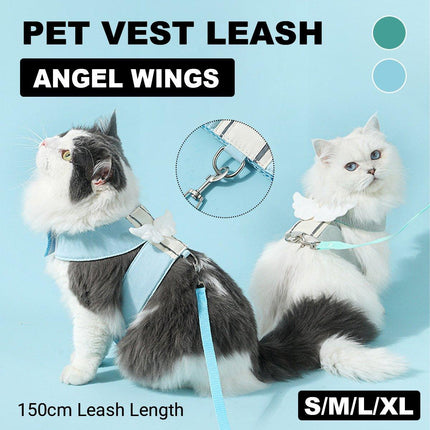 Pet Angel Wings Dog Vest Leash Cat Harness Anti-Break Walking Dog Leash Set