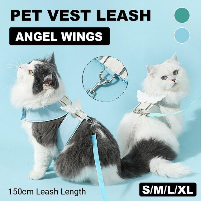 Pet Angel Wings Dog Vest Leash Cat Harness Anti-Break Walking Dog Leash Set