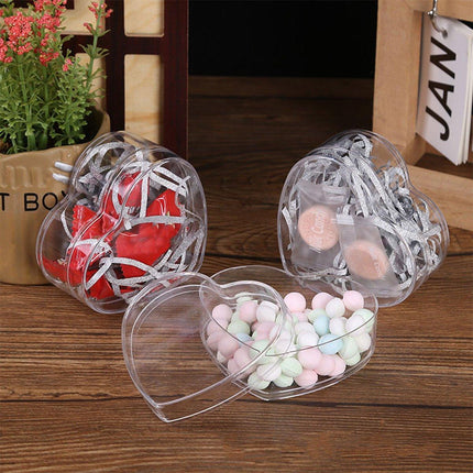 20pcs Heart Shaped Plastic Gift Packaging Boxes for Candy Jewelry and Favors