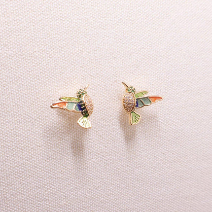Chinese Hummingbird Earrings Mini Bird Design Fashion Jewelry for Women