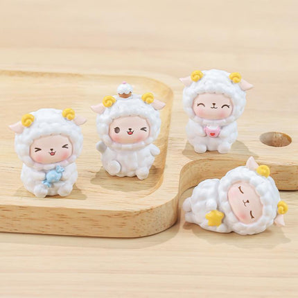 Creative Mini Cartoon Lamb Resin Figurines Duck Ornament Statue Miniatures - Aimall