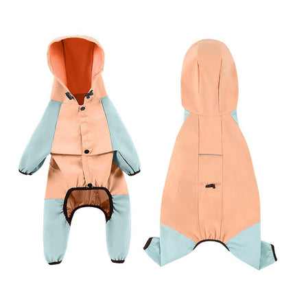 Waterproof Four Foot Dog Raincoat for Small Medium Large Dogs Pet Rainy Day Coat