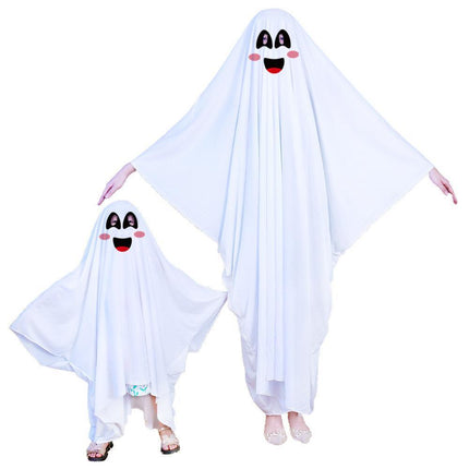 Halloween Party Costume Ghost Cape Full Length Spooky Dress Up Ball Cloak Outfit