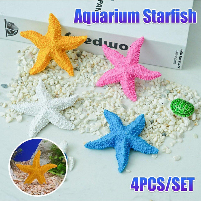 4X Aquarium Resin Starfish Decoration FishTank Marine Simulation Micro Landscape