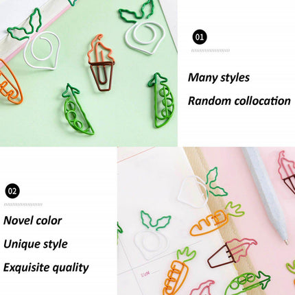 10x Colorful fruit Note Shape Paper Clips Bookmark Binder Office School Supplies - Aimall
