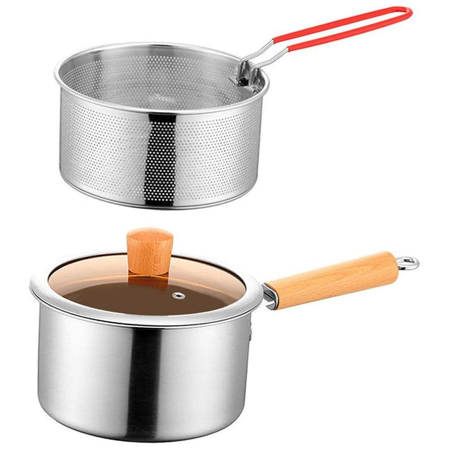 Durable Stainless Steel Small Fryer Household Use Deep Frying Kitchen Appliance