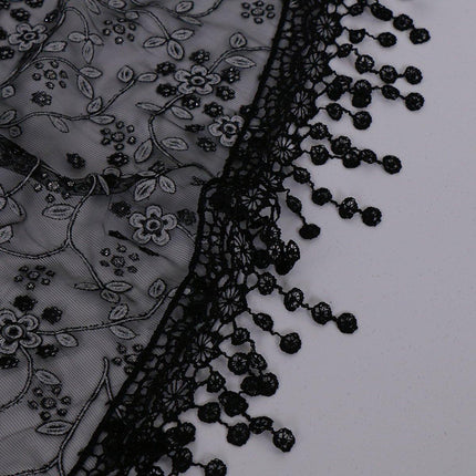 3pcs Floral Lace Tricot Veil Women Scarf Headscarf Soft Lightweight Accessories