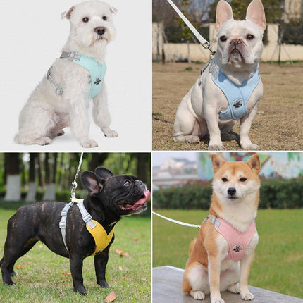 Reflective Dog Leash Vest Type Pet Harness Adjustable Chest Strap Small Dogs
