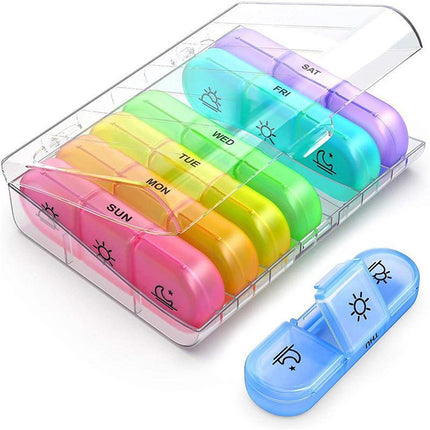7 Day Medicine Organizer Pill Box Tablet Daily Case Weekly Dispenser Container - Aimall