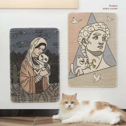 Sisal Cat Scratching Mat Wall Sticker Vertical Wear-resistant Claw Sharpening