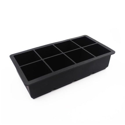 8 Grids Whiskey Silicone Maker Ice Cube Tray Mould Large Mold Giant Square Black - Aimall