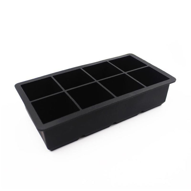 8 Grids Whiskey Silicone Maker Ice Cube Tray Mould Large Mold Giant Square Black - Aimall