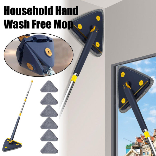 Adjustable Rotating Triangle Mop Wet Dry Dual-use Household Mop with Scraper