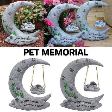 Moon Resin Pet Memorial Tombstone Ornament Garden Decoration for Lost Pets
