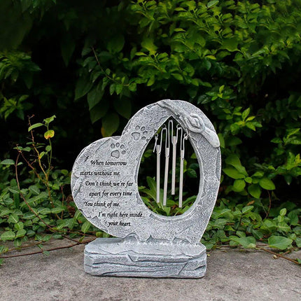 Wind Chime Pet Memorial Headstone Outdoor Garden Decoration for Remembrance