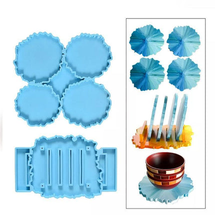 2x Coaster Stand Epoxy Resin Mold Cup Mat Holder Silicone Mould DIY Crafts Tool - Aimall
