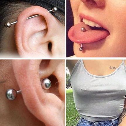 Hypoallergenic Body Piercing Jewelry Ear Bone Studs and Tongue Barbell Studs