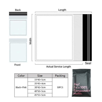 50PCS 5 Sizes Garment Bags Premium Grey Eco Friendly Postal Mailing Packing Bag - Aimall