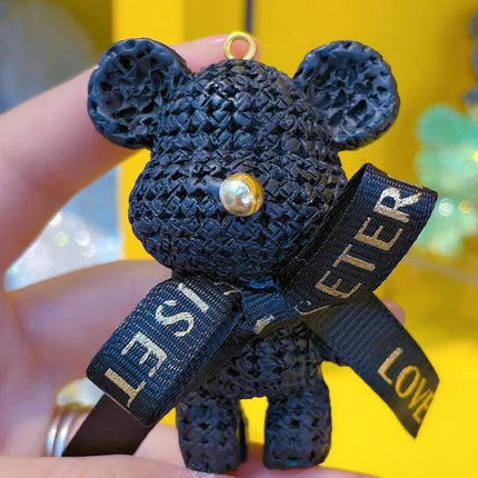 Rabbit/Bear Doll Accessories Car Key Ring Keyring Ornaments Bear Keychain - Aimall