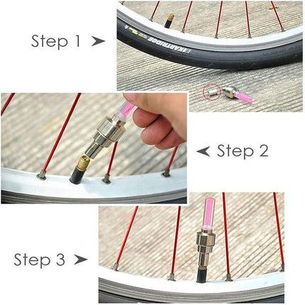 2PCS Flashing Neon Led Light Wheel Valve Cap Tyre - Aimall