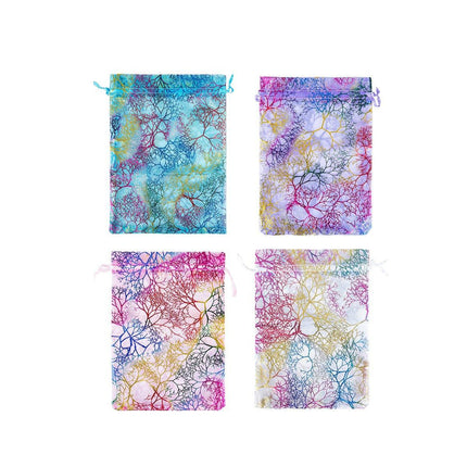 100X Coral Organza Bag Sheer Bags Candy Packaging Jewellery Gift Wedding Pouch