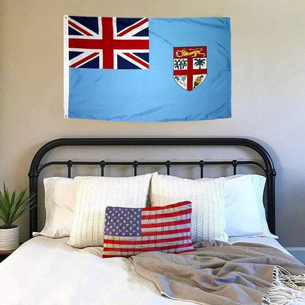 Large Fiji Fijian Flag Pacific Island Heavy Duty Outdoor 90 X 150 CM - 3ft x 5ft - Aimall