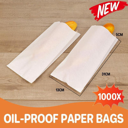 1000PCS 31*13*5CM Paper Bag Oil Proof Large Capacity Bakery Bags For Food Aimall