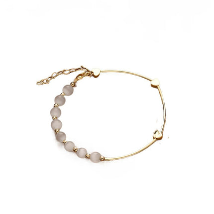 Stylish Crystal Pearl Flower Bracelet Party Accessories Charm Chain Jewellery - Aimall