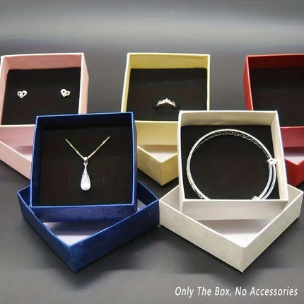 25X Jewelry Gift Boxes Shell Pattern 7.5CM Small GiftBox Empty Jewelry With Foam