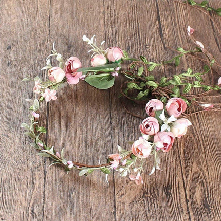 Bridal Floral Headdress Flower Crown Vacation Beach Wedding Simulation Hair Band