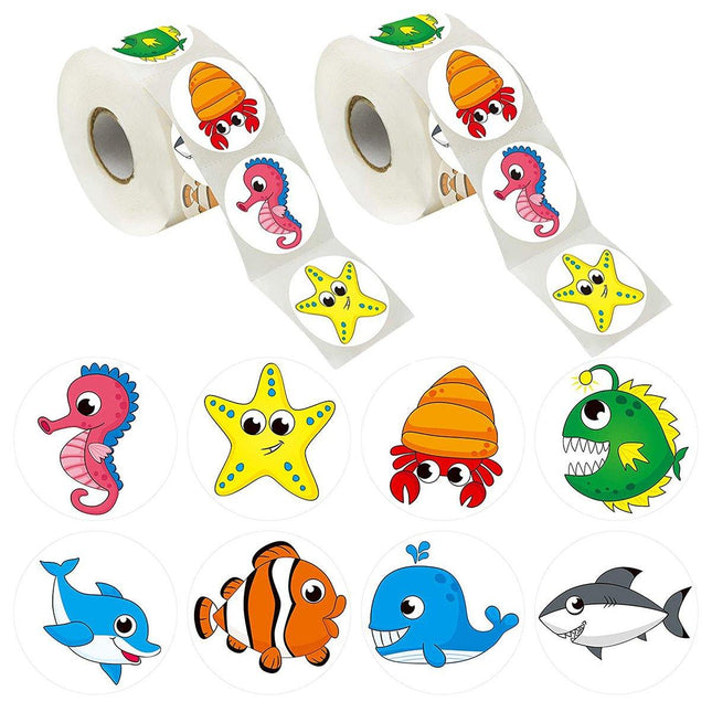 2 Rolls Animal Thank You Stickers for Toy Packaging and Decorative Gift Labelling