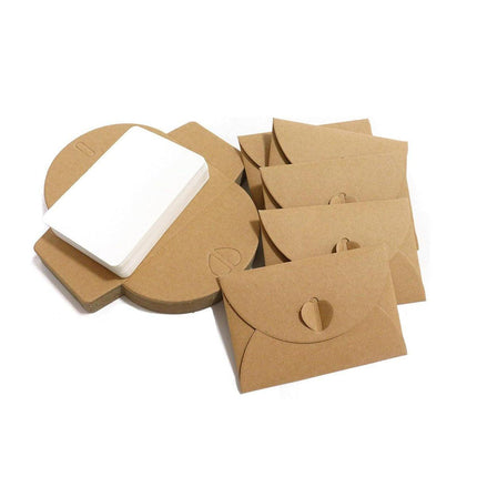 100pcs Vintage Kraft Wedding Envelopes Greeting Cards DIY Invitations Pack