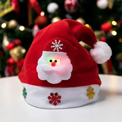 Christmas Holiday Santa Hat Red White Printed Festive Xmas Party Wear Gift