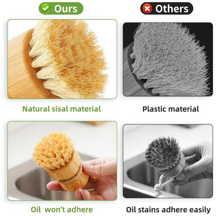 3pcs Dishwashing Brush Set Short Handle Pot Brush for Kitchen Cleaning Scrubbing