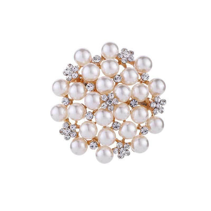 Fashion Women Crystal Simulated Pearl Brooch Pin Wedding Party Jewelry Decor