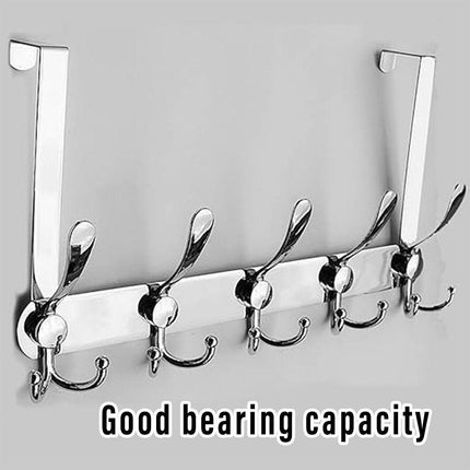 5 Hooks Behind Door Silver Door Hook Coat Hook Clothes Hook Storage Organizer