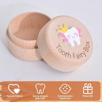 Wooden Baby Teeth Hair Keepsake Box Memory Storage for Boys Girls Hair Holder