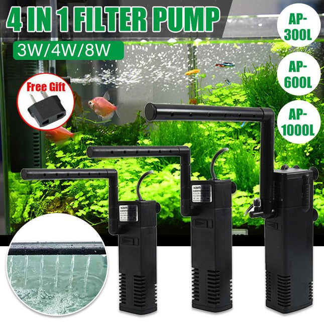 ECO 4 in 1 Fish Tank Aquarium Submersible Water Power Filter Pump /Carbon Cube - Aimall