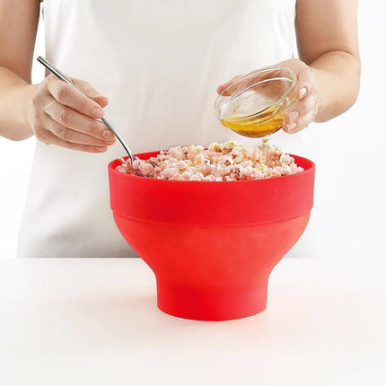 Foldable Silicone Microwave Popcorn Bucket High Temperature Resistant Bowl